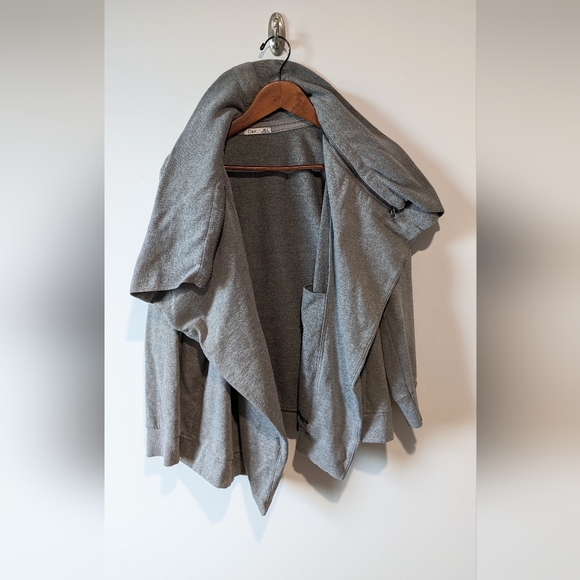 Dex Grey Asymmetric Open Front Sweater - Picture 1 of 6